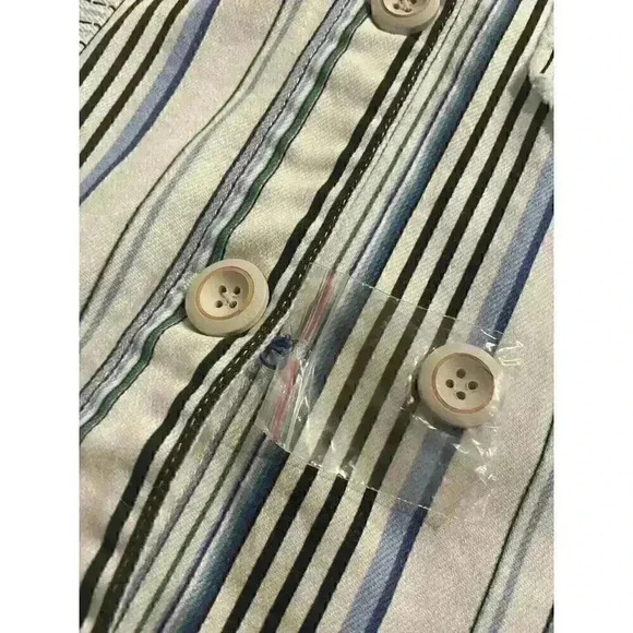 Anthropologie Maeve Oversize Denim Shirt S Shacket Jacket Boho Patchwork Stripe - Picture 10 of 14